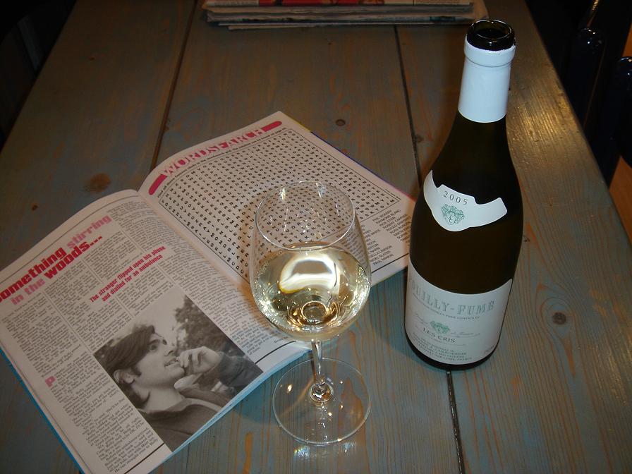 Pouilly Fumé Les Cris, and a puzzle book….for some reason.