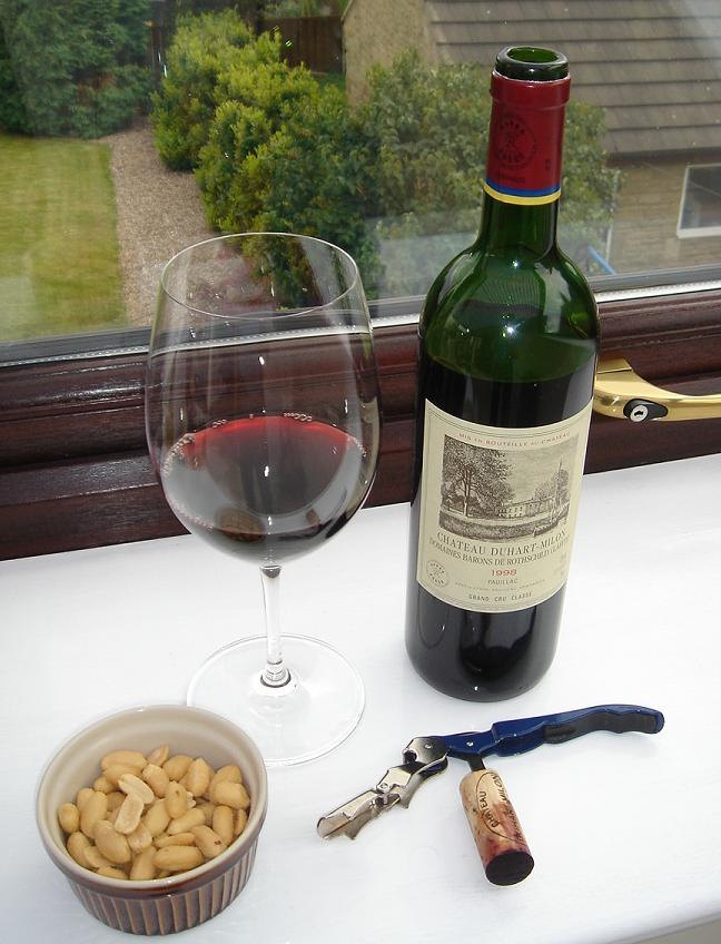 Ch. Duhart-Milon and a bowl of salted peanuts…for some reason.