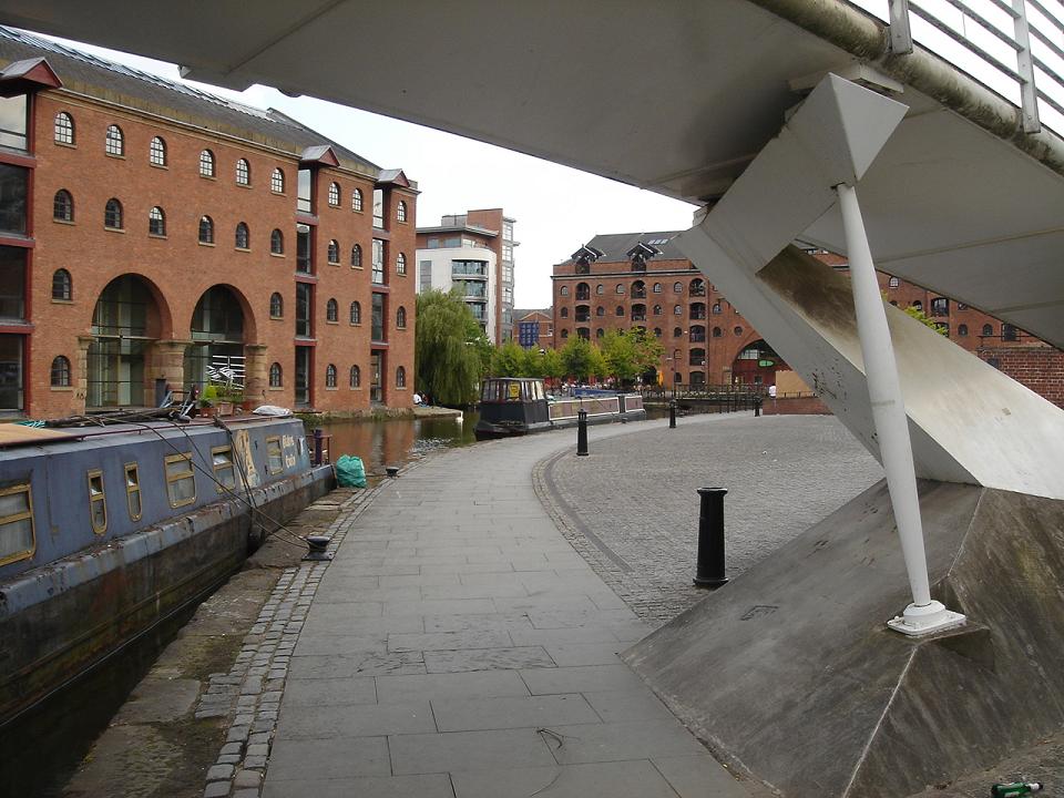 View from the bridge.  Castlefield with Choice in the distanceâ€¦for some reason.