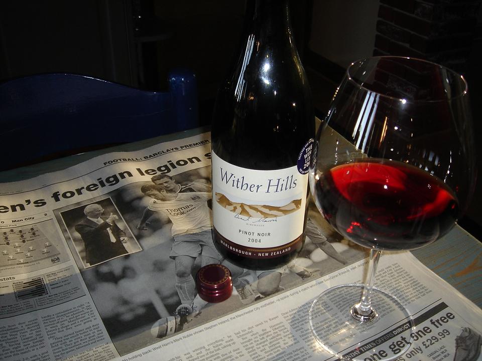 Wither Hills Pinot Noirâ€¦.and evidence of Man City actually winning a game (for some reason)