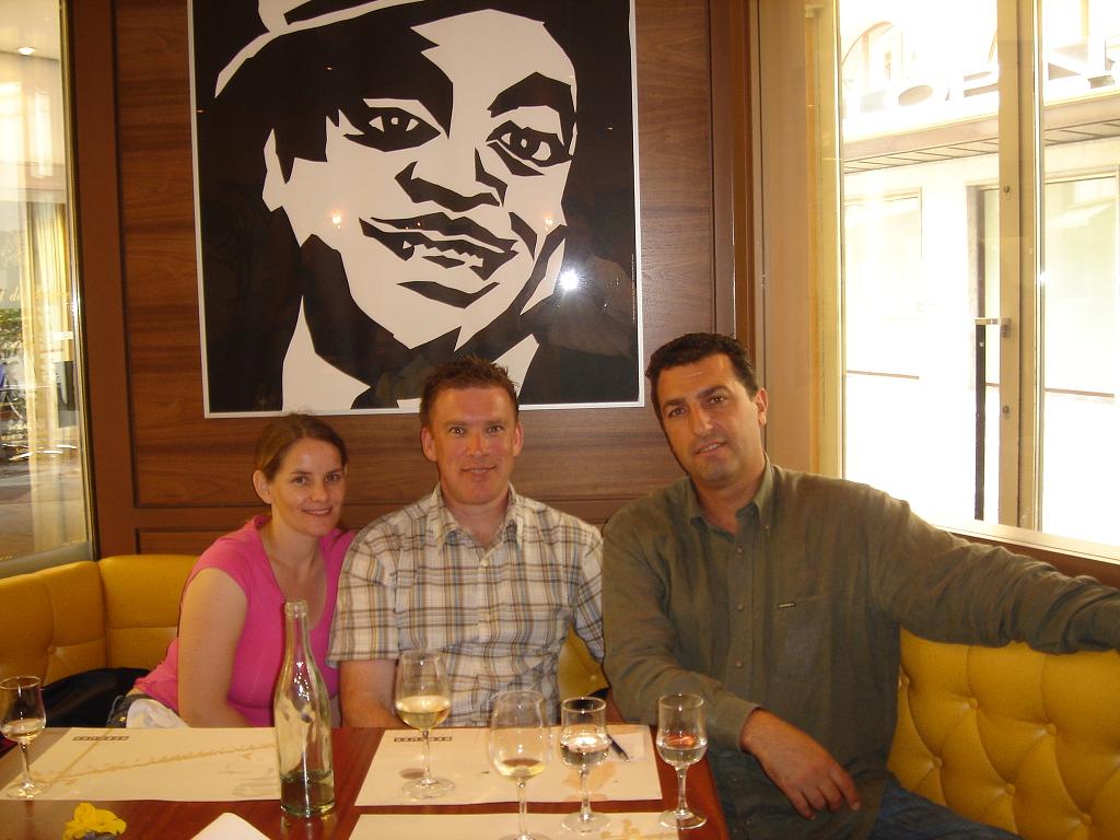 Alban, me and Freda with Fats Waller looking down on us (for some reason)