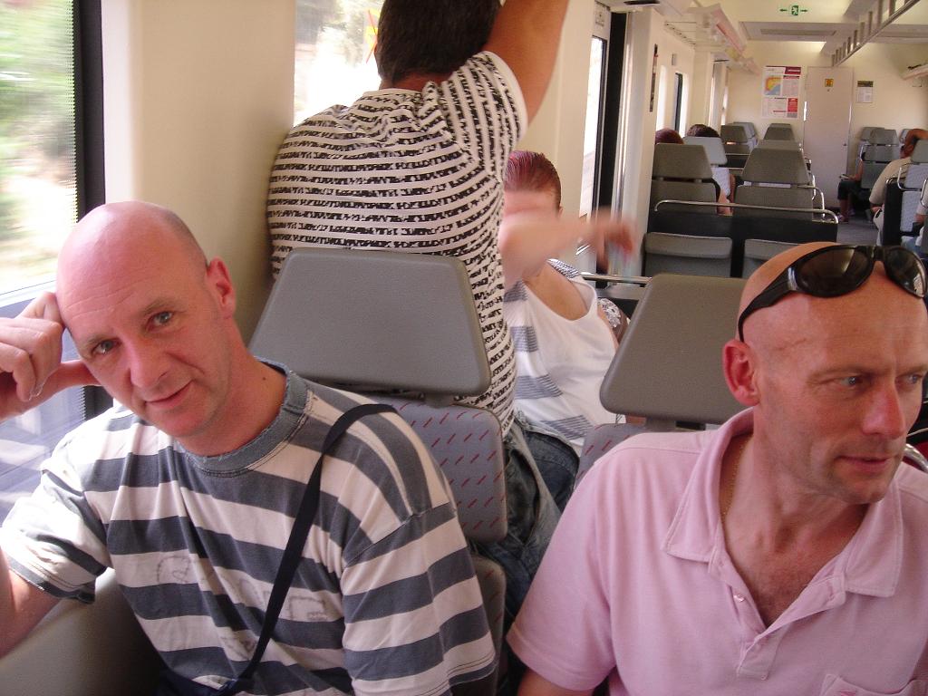 Paul and Glenn - glum on the train