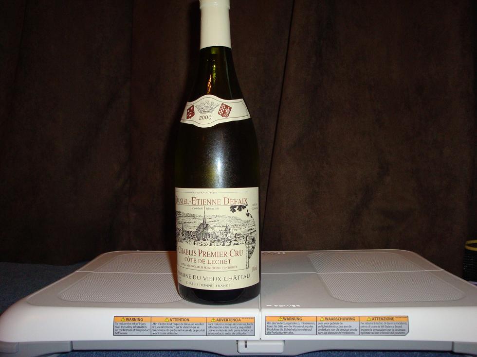 Chablis, and a Wii balance board..for some reason defaix