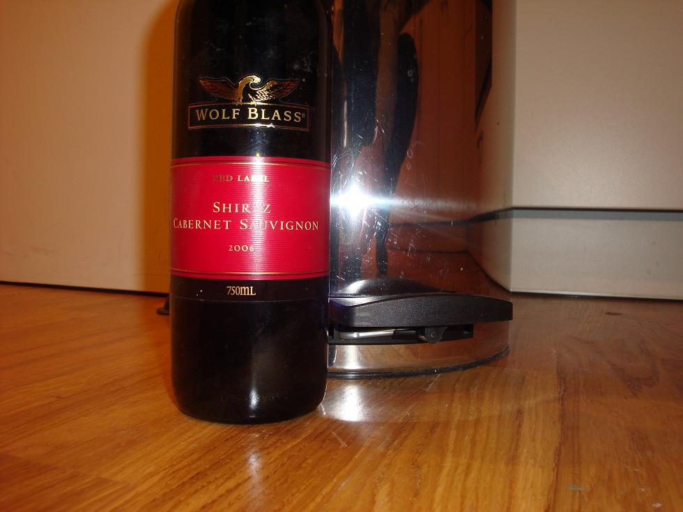 Wolf Blass and a pedal bin....for some reason Wolf Blass and a pedal bin....for some reason