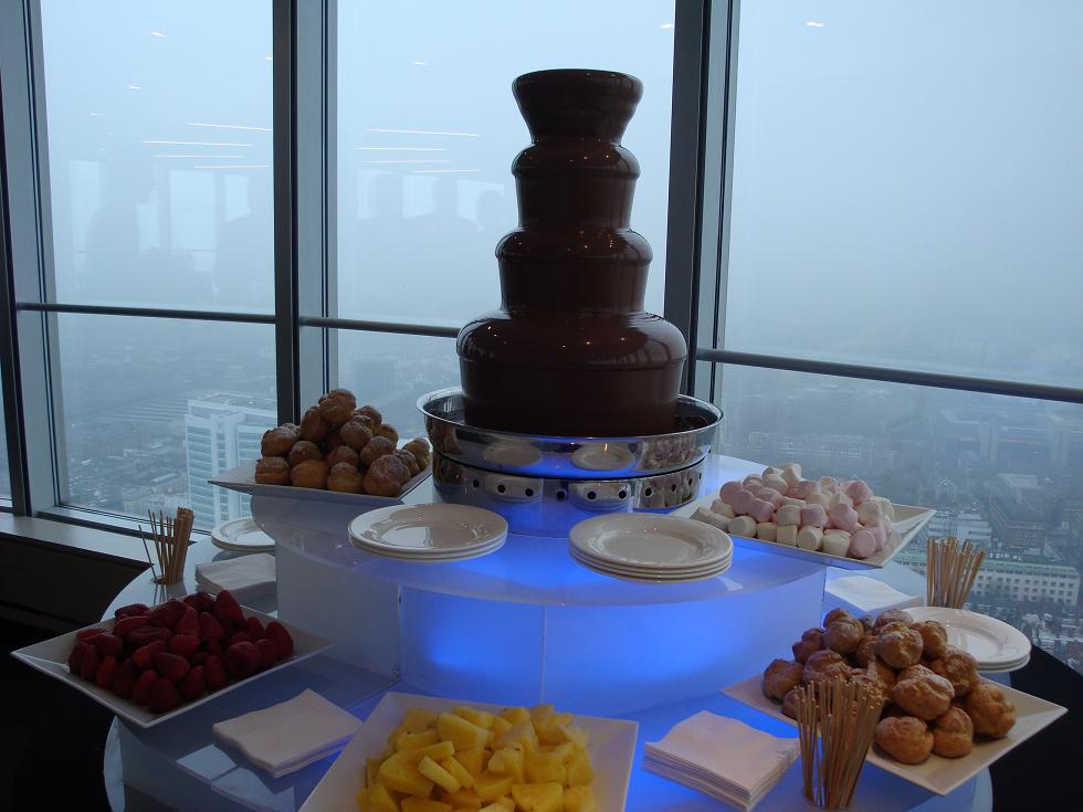 A fountain at the top of the BT Tower!