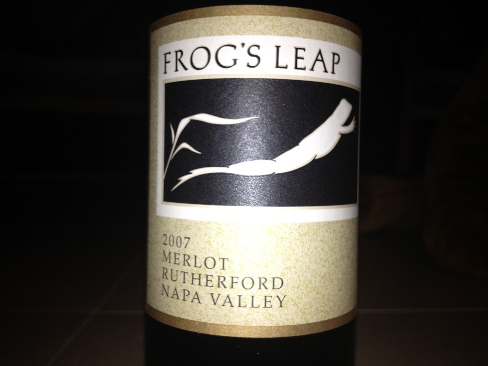 Frog's Leap Merlot - majestic....for some reason